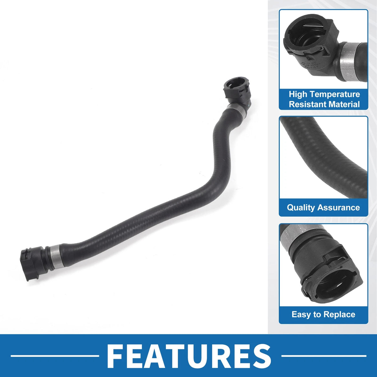 Heater Hose for BMW 230i 2.0L (2017-2020) Rubber Black 1 x Piece