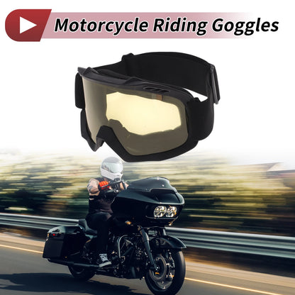 Motorcycle Riding Goggles Yellow Lens Black Frame Cycling Sunglasses