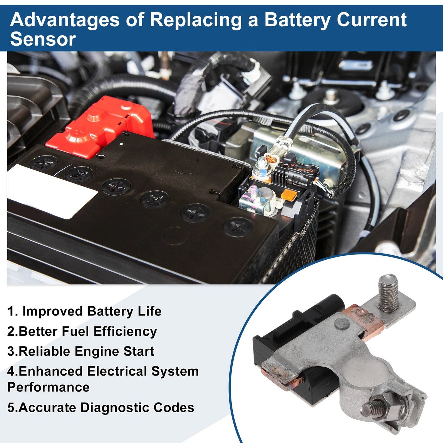 Battery Current Sensor for Subaru Outback 2.5 3.6 (2015-2019) 1 Pc