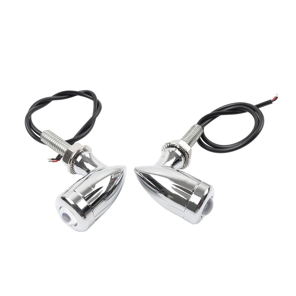Mini Turn Signal Light Blinker 8mm Chrome for Bobber Cafe Racer