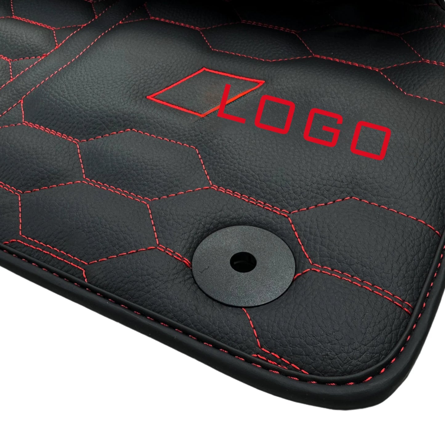 Leather Floor Mats for Audi RS6 C8 2019-2023 Red Stitching Custom Made
