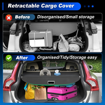 Cargo Cover for KIA SPORTAGE Retractable Trunk Shield Shade Black (2021-2025)