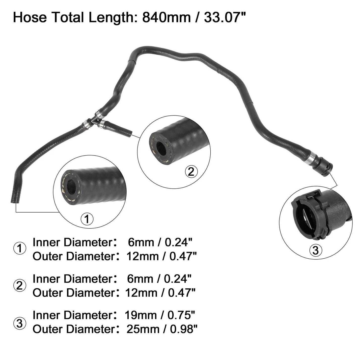 Radiator Coolant Water Hose for BMW 750i (2006-2008)