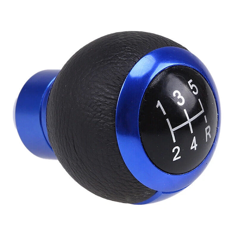 Blue Round 5 Speed Gear Shift Knob for Car Manual Shifter with 3 Adapters