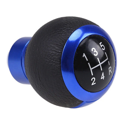 Blue Round 5 Speed Gear Shift Knob for Car Manual Shifter with 3 Adapters