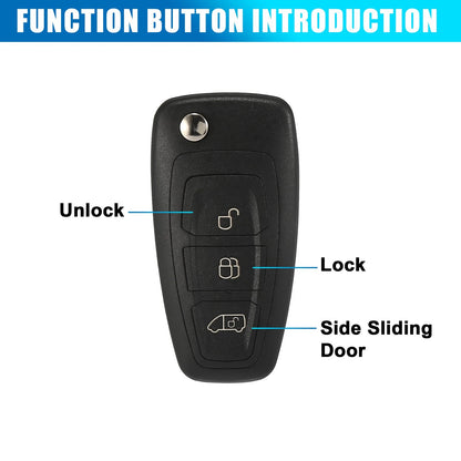 Car Fob Key Case Shell for Ford Transit Transit Custom (2014-2023)