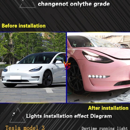 2 x Left & Right Daytime Running Lights for Tesla Model 3, Model Y (2017-2023)