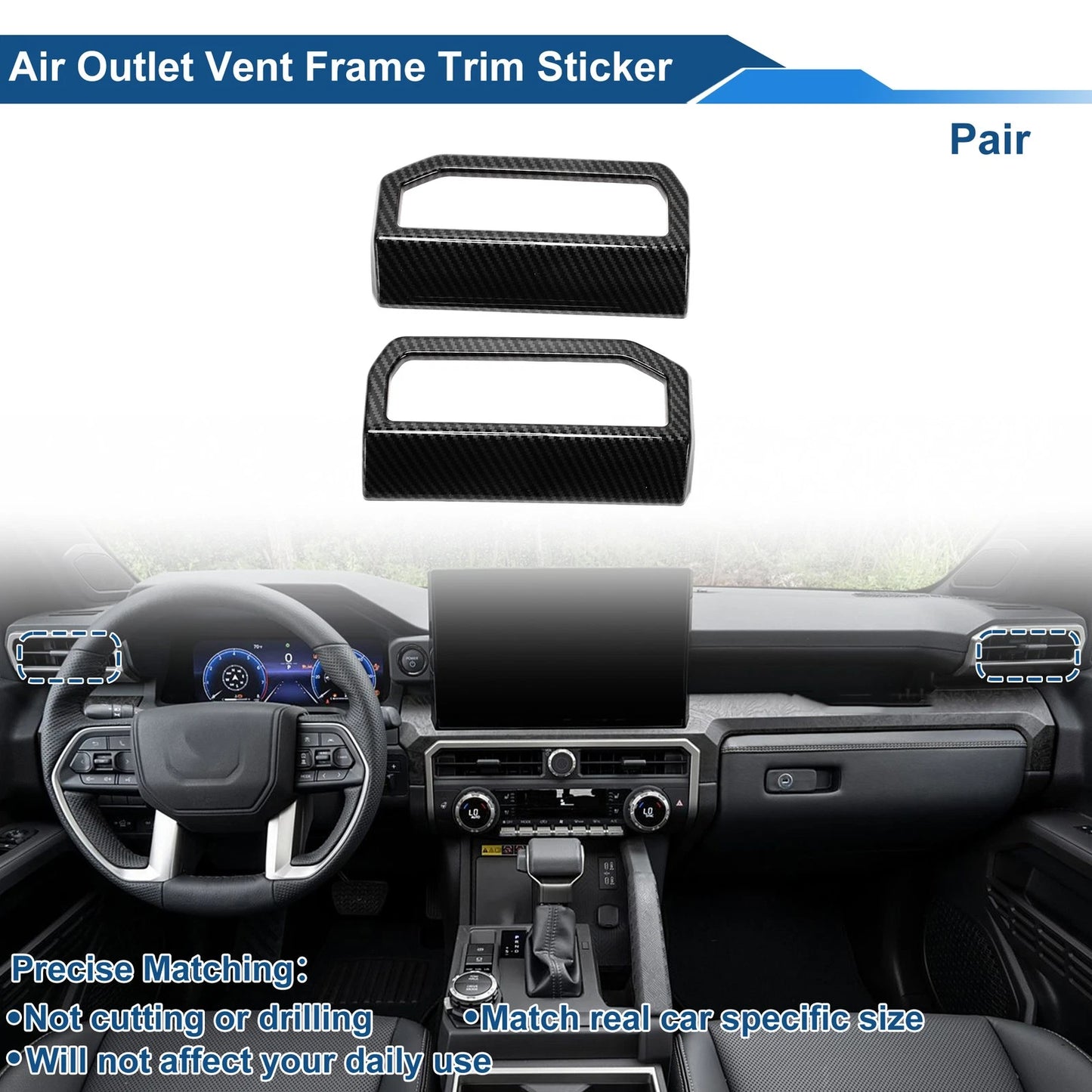Air Condition Outlet Vent Trim Cover Frame 1 Pair for Toyota Tacoma