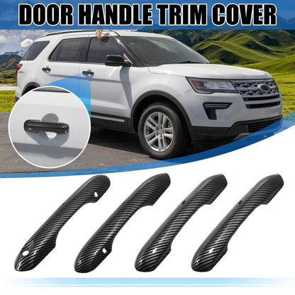 4 x Door Handle Trim Covers for Ford Explorer (2020-2022) Carbon Fiber