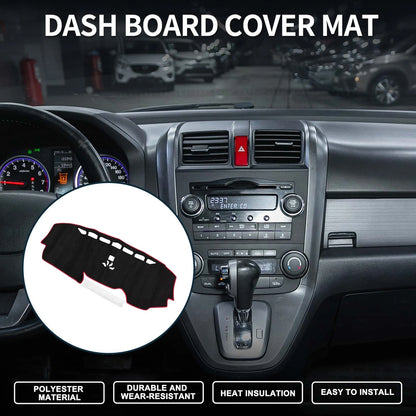 Dashboard Cover Mat for Honda CR-V 2017-2022 Sun Protector Black Red