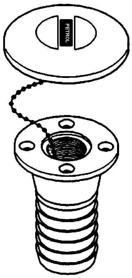 Boat Deck Filler 50mm Cap with Seal & Chain for All Boats, PWC, Jet Ski