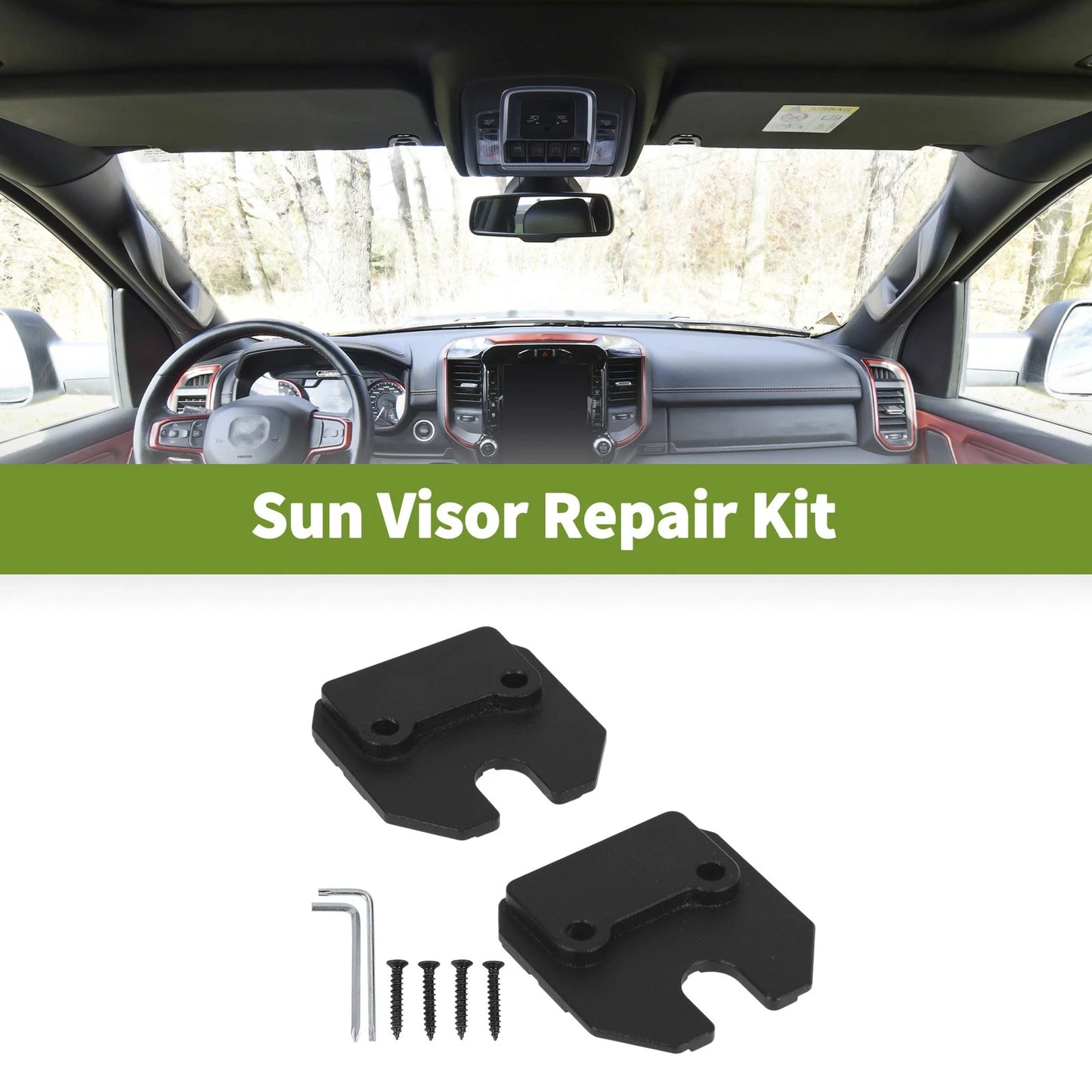 1Set Sun Visor Repair Kit for Dodge Ram 1500 (2019-2023)