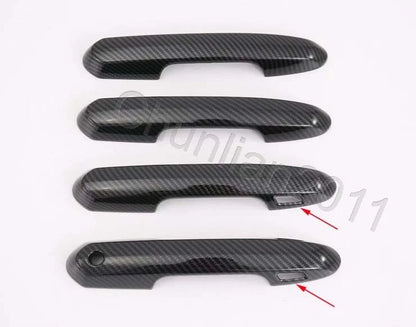 Carbon Fiber Door Handle Cover Trim for 2019-2023 Toyota RAV4 Smart Keyhole