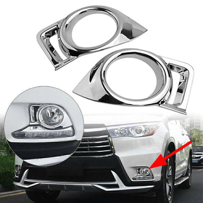 Chrome Front Fog Light Lamp Cover Trim for Toyota Highlander (2014-2016)