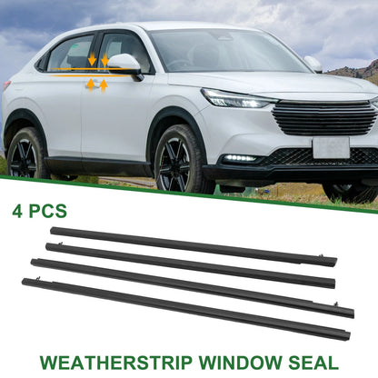 4pcs Weatherstrip Window Seal for Honda HR-V (2016-2020) Black