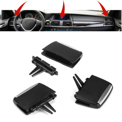 3 x Black Front Air Conditioner Vent Outlet Tabs for BMW X5 E70 X6 E71 (2007-2013)