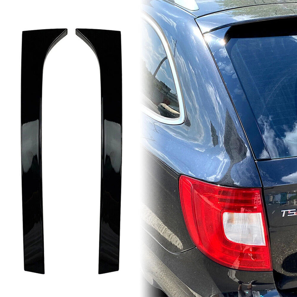 Rear Black Window Spoiler Trim Covers for Skoda Superb (2008-2015)