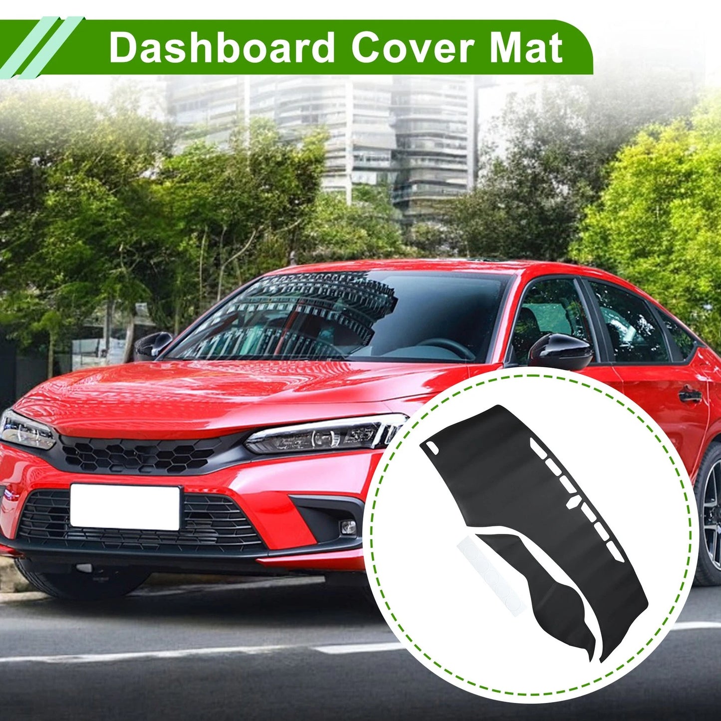 Dashboard Cover Mat for Honda Civic (2012-2015) - Black Carpet