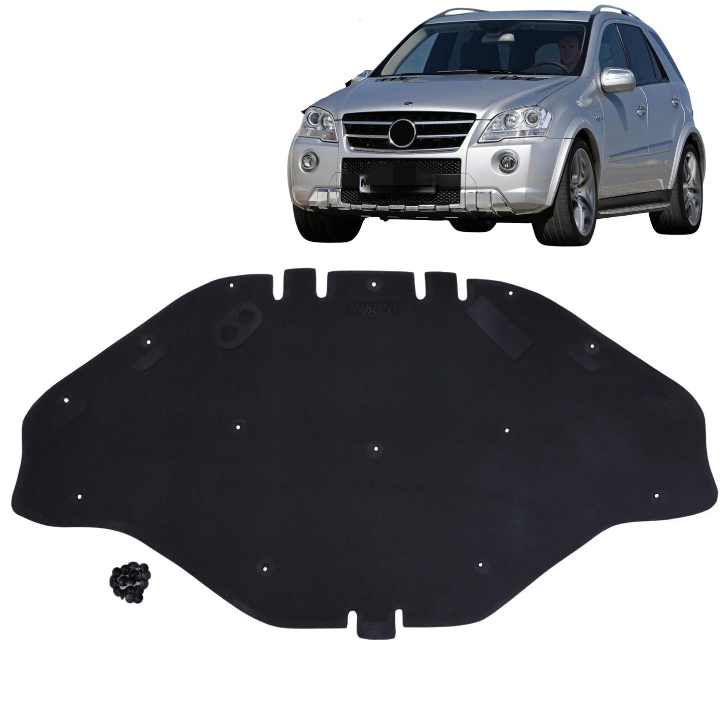 Hood liner panel for Mercedes W166 GLE M insulation pad silencer clips