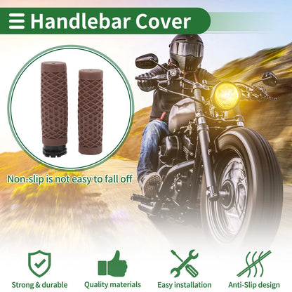 25mm Hand Grips TPU Brown for Motorcycle Handlebar Grips