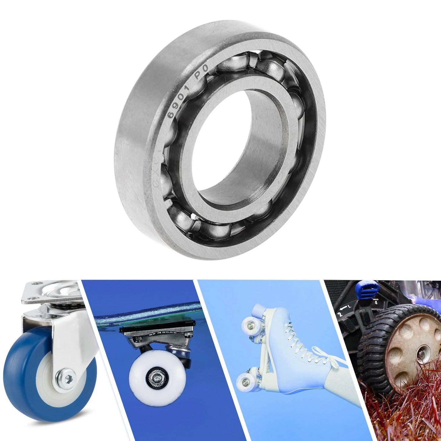 12x24x6mm Deep Groove Ball Bearing for Scooter Skateboard Wheel