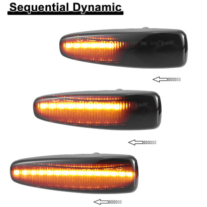 LED Side Marker Lights  Black for Mitsubishi Lancer VIII (2007-2017)