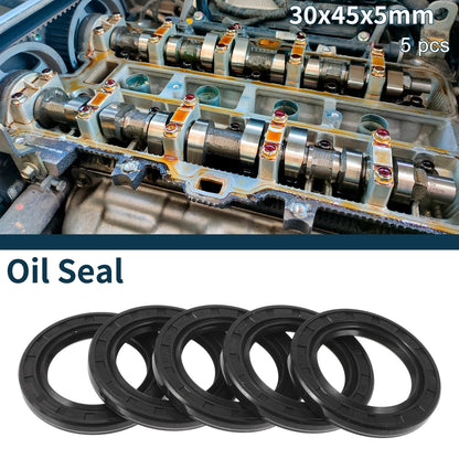 Oil Seal / 30x45x5mm 5Pcs / NBR Rubber Rotary Shaft Seal for Universal