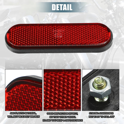Universal Motorcycle Reflector / 100x30 / Safety Spoke Red