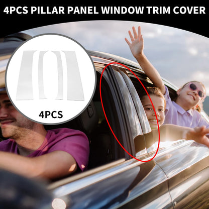 4 Pcs Car Pillar Window Trim for Dodge Ram 1500 (1994-2001) Chrome Silver Tone