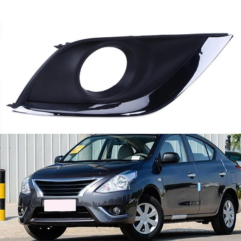 Chrome Front Bumper Fog Light Bezel Covers for Nissan Versa (2015-2018)