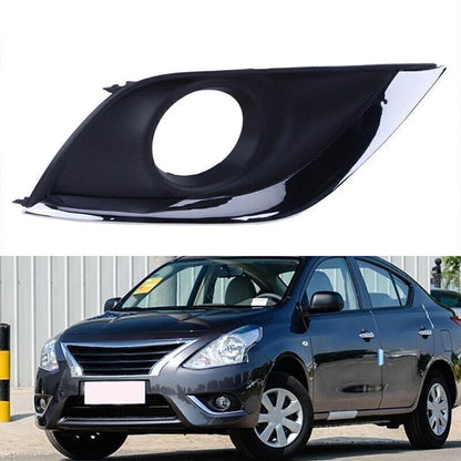Chrome Front Bumper Fog Light Bezel Covers for Nissan Versa (2015-2018)
