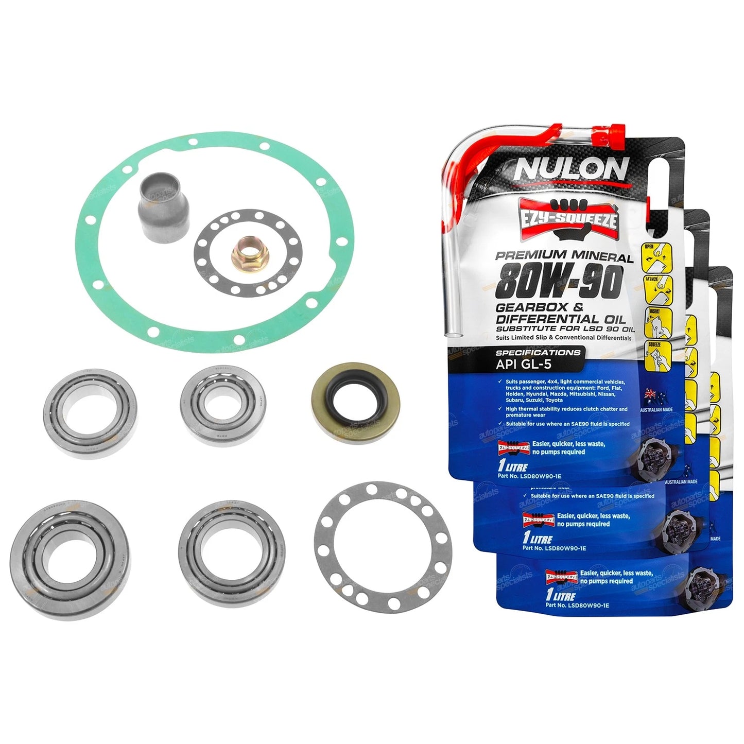 Front/Rear Diff Bearing Rebuild + Oil for Landcruiser BJ60 BJ70 BJ73 BJ74