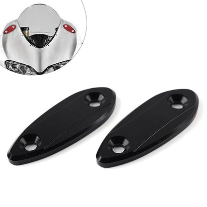 Black Motorcycle Mirror Block Off Base Plates for Kawasaki ZX6R (2009-2012)
