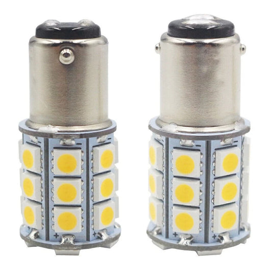 2 x 27SMD BA15D Red LED Light Bulbs for Marine Boat (1004, 1076, 1142)