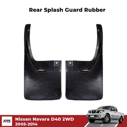 Splash Guard Mud Flaps Rubber Rear Fits Nissan Navara Frontier D40 2WD 2005-14