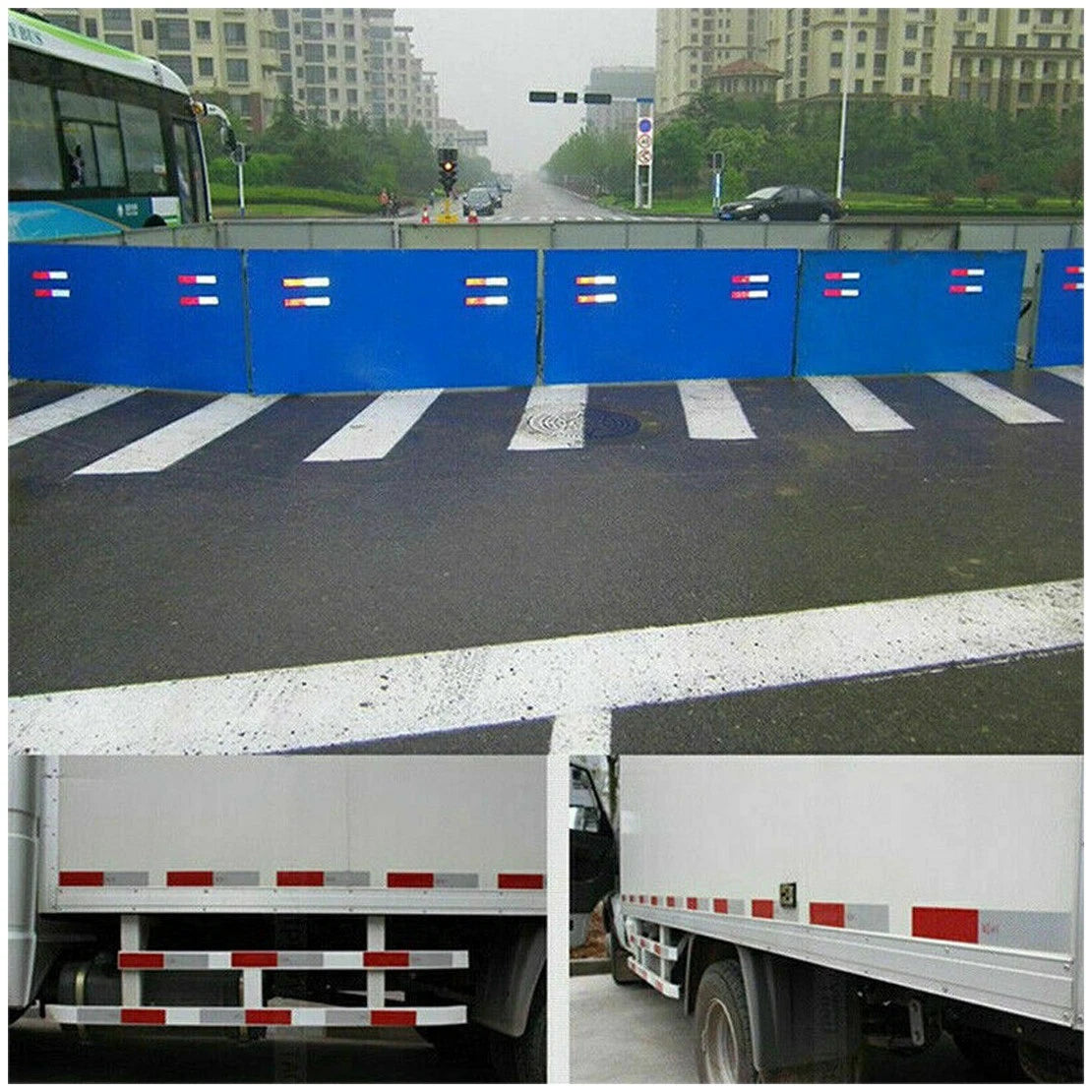 10 x Reflective Safety Tape Red White Warning Sign for Vehicles