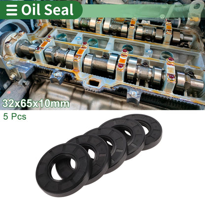 Oil Seal 32x65x10mm NBR Rubber High Pressure Black 5 Pcs for Make Model
