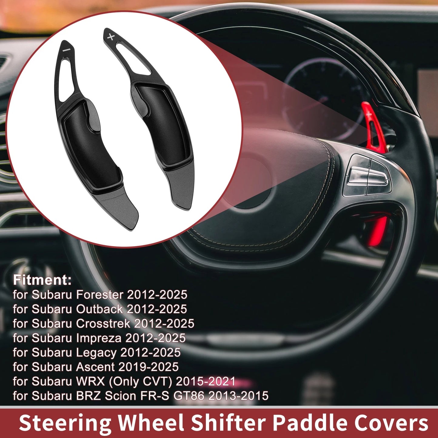 Black Aluminum Alloy Steering Wheel Paddles for Subaru Outback (2012-2025)