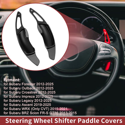Black Aluminum Alloy Steering Wheel Paddles for Subaru Outback (2012-2025)