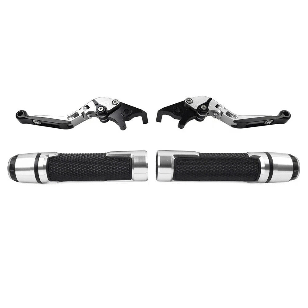 Silver Extendable Brake Clutch Levers Grips Set for Suzuki GSX1400 (2001-2008)