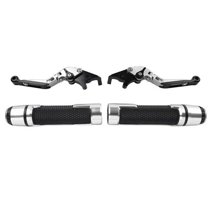 Silver Extendable Brake Clutch Levers Grips Set for Suzuki GSX1400 (2001-2008)