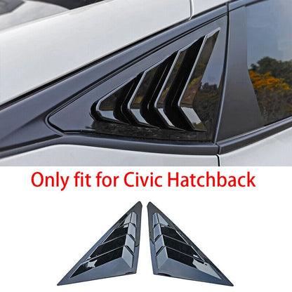 Gloss Black Side Window Louver Shutter Covers for Honda Civic Hatchback (2022-2023)