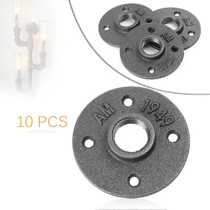 10 x 3/4" Malleable Iron Floor Flange Pipe Fitting for Wall Mount (No Year)