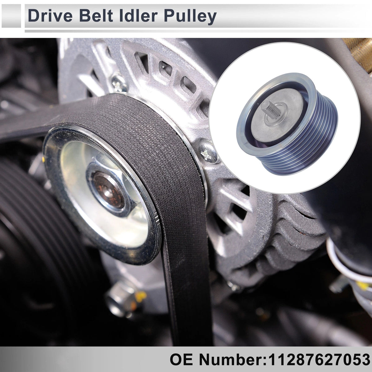 Drive Belt Idler Pulley for BMW X6 (2008-2011) - Silver Tone, 1 x Piece