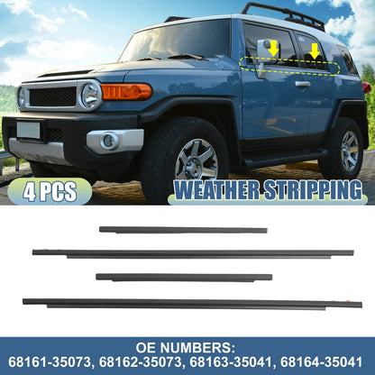 4 x Window Weatherstrip Door Seal for Toyota FJ Cruiser (2007-2014)