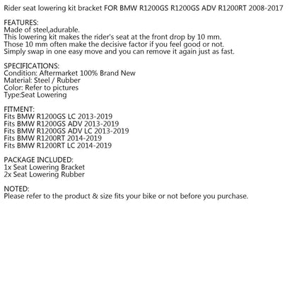 Driver Seat Lowering Kit Silver for BMW R1200GS LC (2008-2018)