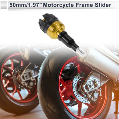 12mm Aluminum Slider Frame 1 Set Gold Tone for Motorcycle