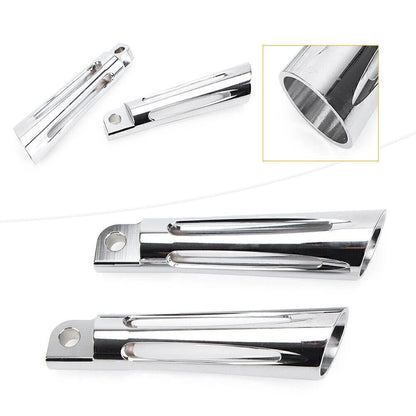 Chrome Front Foot Pegs & Pedal Pads for Harley Touring Road King (1991-2015)