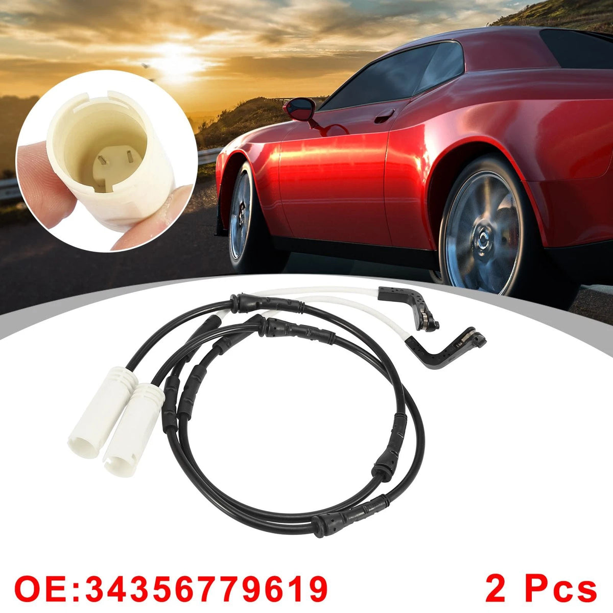 2 x Front Brake Pad Wear Sensors for BMW 135i (2008-2011)