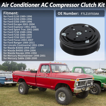 AC Compressor Clutch Kit for Ford E150 E250 E350 F150 F250 F350 (2000-2023)